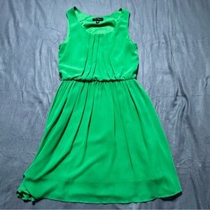 BCX Women’s Green Sleeveless Lined Pleated Chiffon Knee Length Flowy Dress, M 8